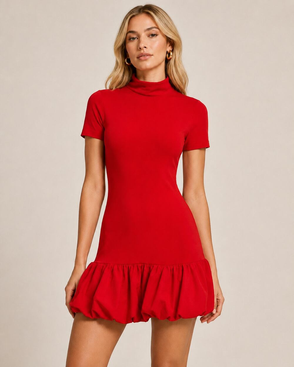 NWT Reformation Dana Knit Mini Dress Red Size Small